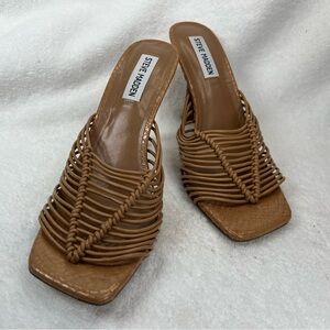 Steve Madden tan faux animal skin heels